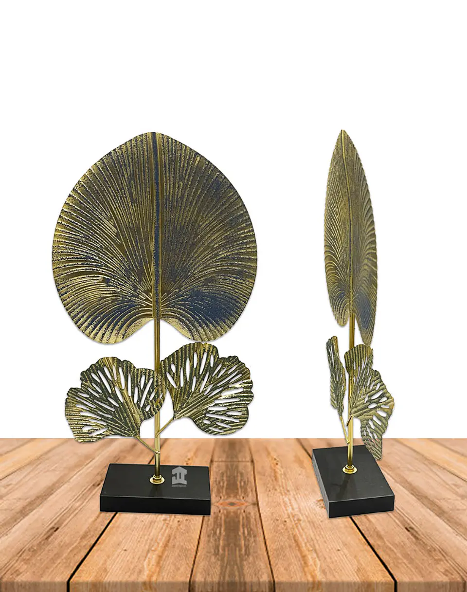 Figura Metal Hoja con Base JI23-268 2