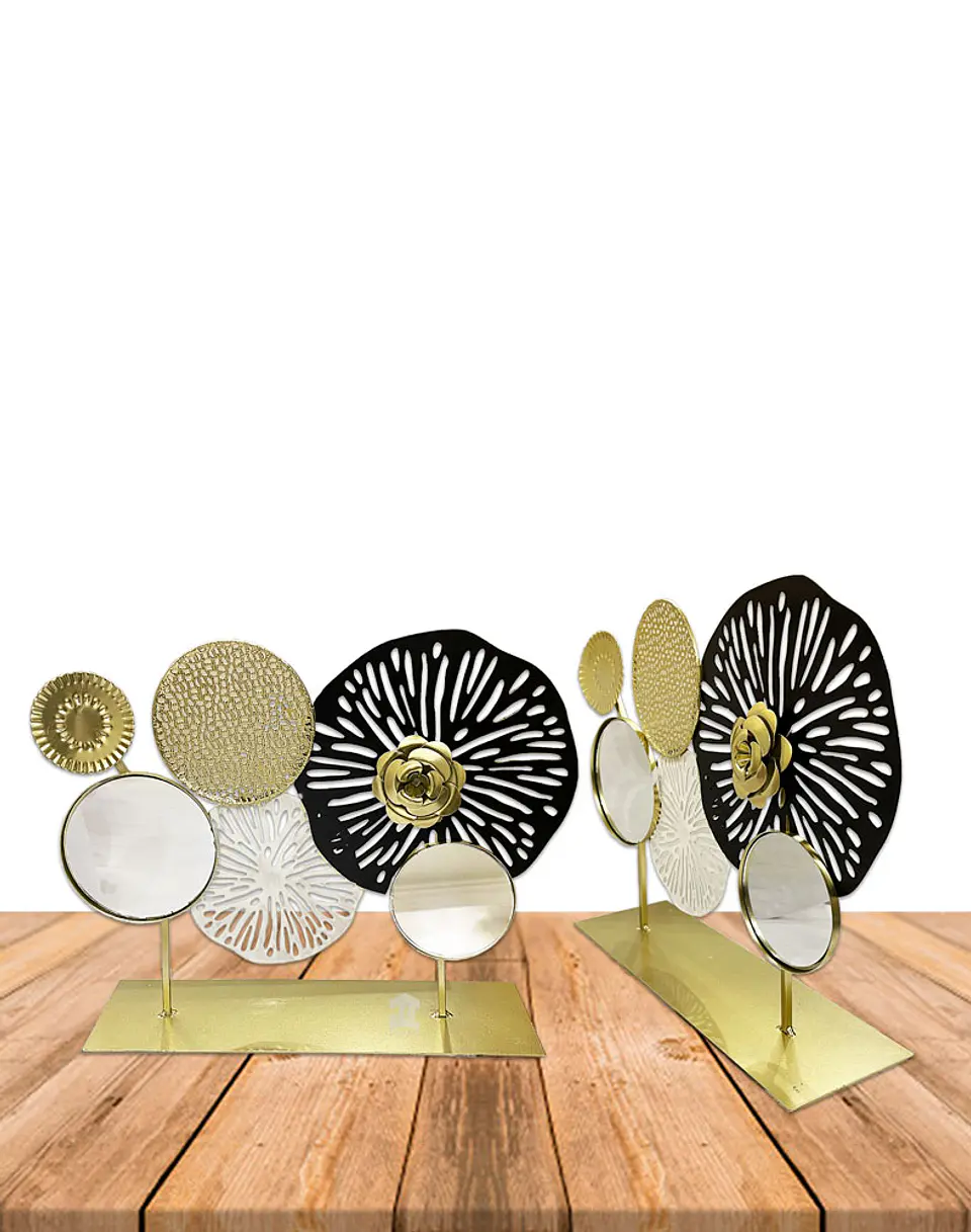 Figura Metal Circulos con Base JI23-265 2