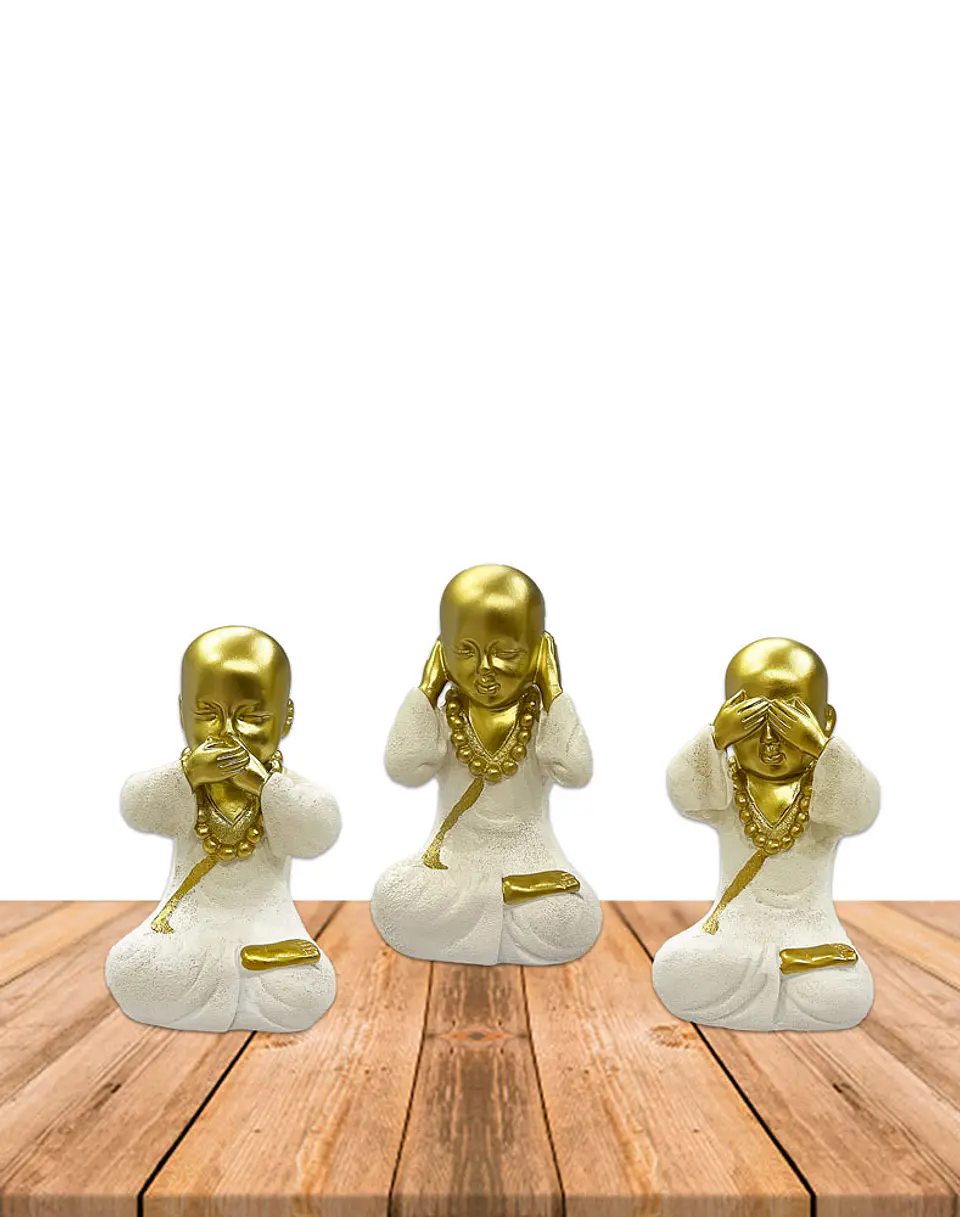 Set Figura Buda Ciego Sordo & Mudo Grande JI23-330 1