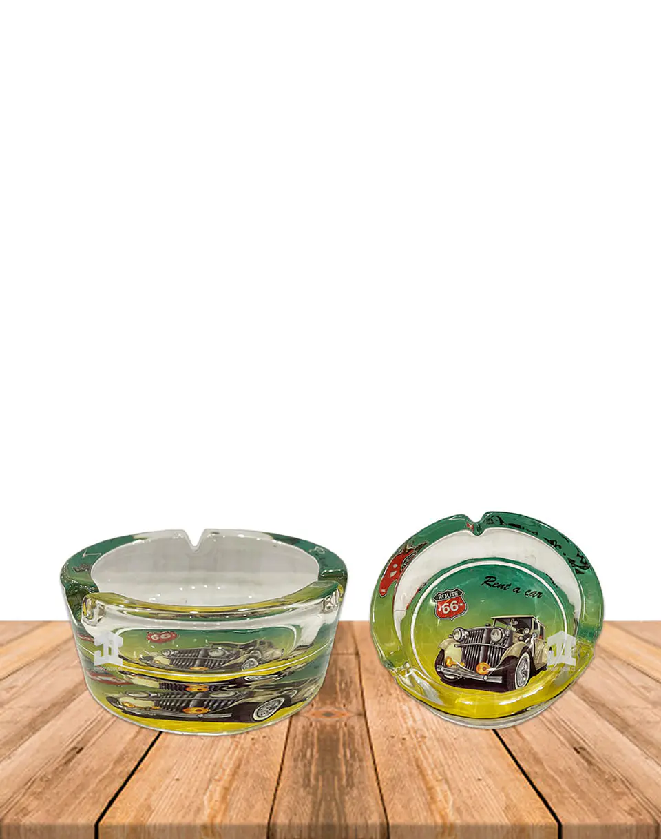 Set Cenicero Vidrio Autos 6Und JI23-318 2