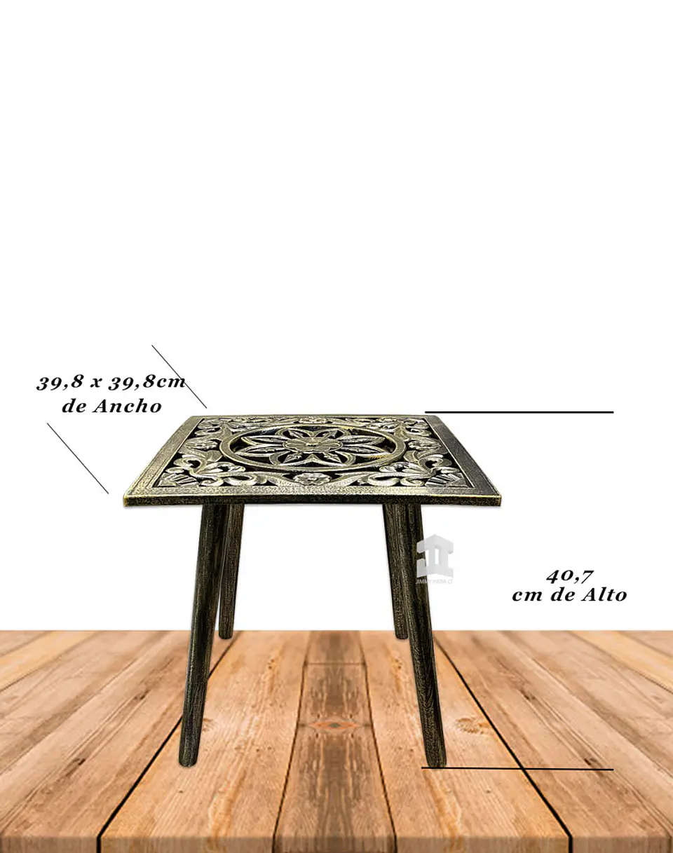Mesa Decorativa Cuadrada de Madera JI23-475 3