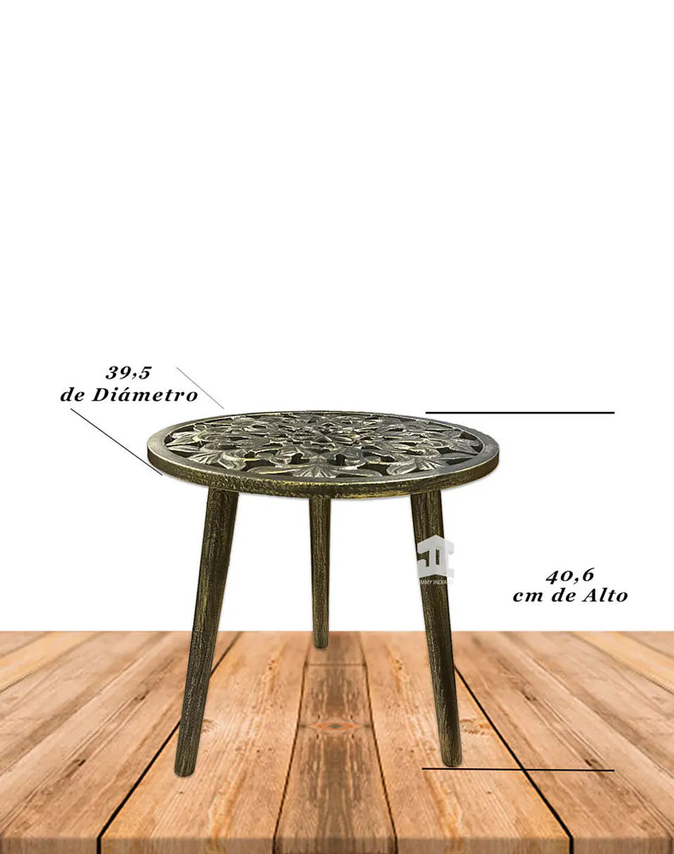 Mesa Decorativa Redonda de Madera JI23-472 3