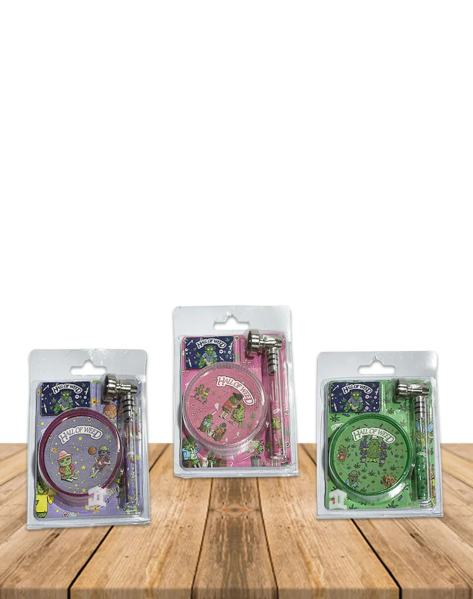 Set Pipa mas moledor y Rejillas Hall of Weed SET242-TZ-HOW 1