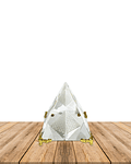 Pirámide de Cristal Dorada Grande 9x8cm JI23-248