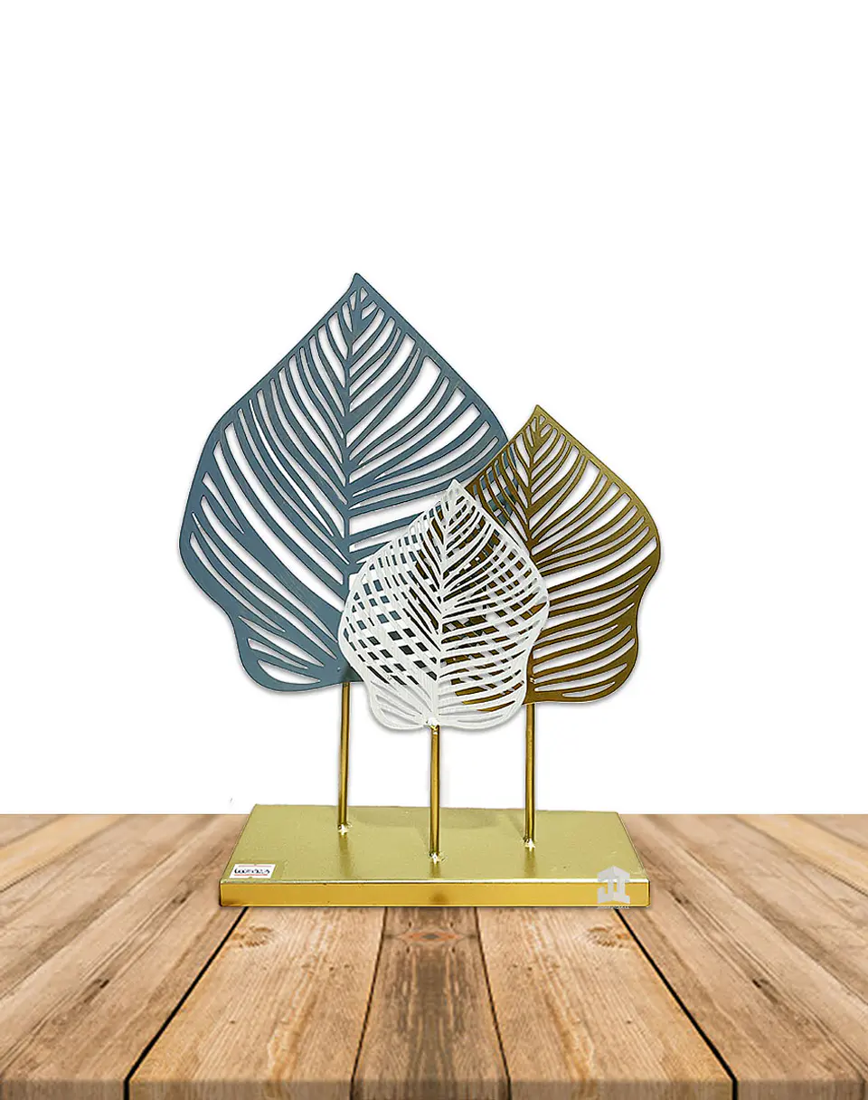 Figura Metal Hoja con Base JI23-453 1