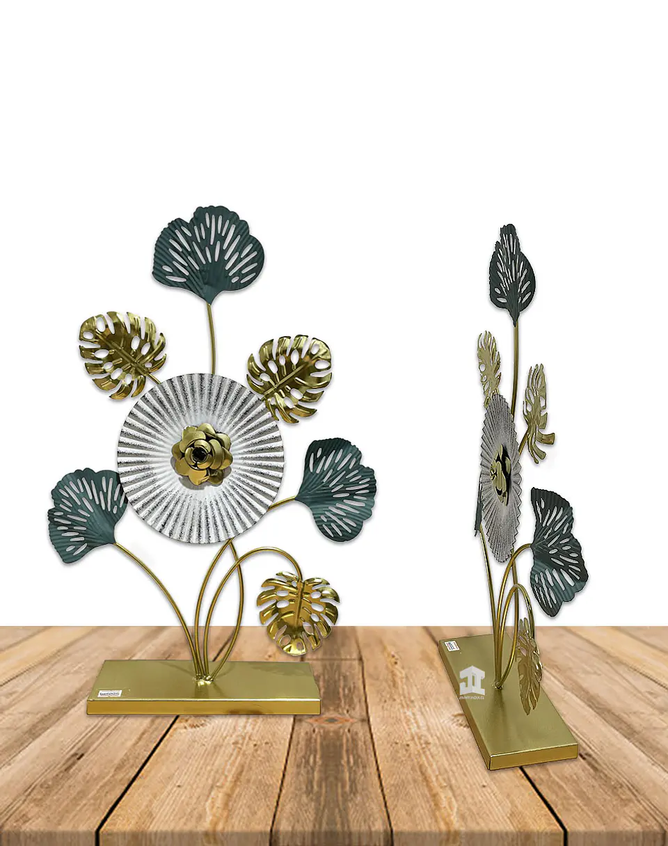Figura Metal Flor con Base JI23-455 2