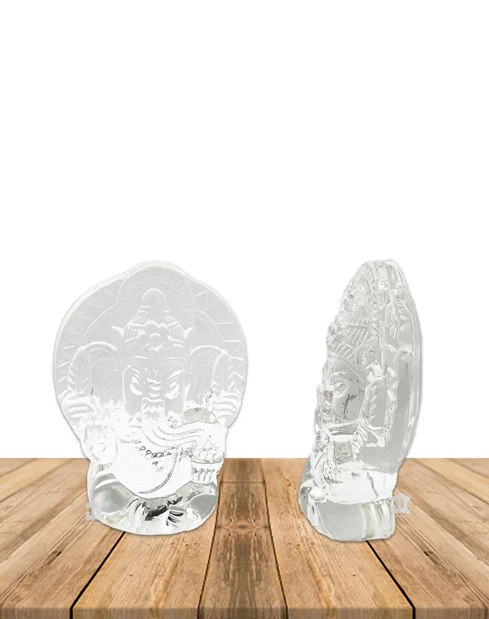 Dios Ganesh  de cristal Pequeño Transparente  JI23-171 2