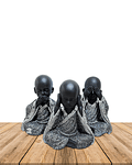 Set Figura Buda  Ciego, Sordo, Mudo/ Negro JI23-331