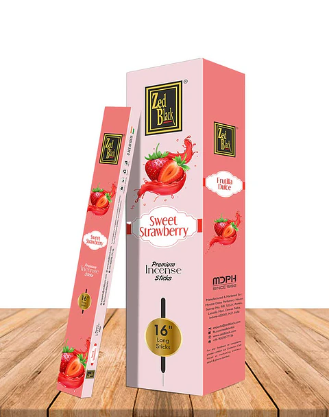 Incienso Zed Black Long 16 " Frutilla Dulce