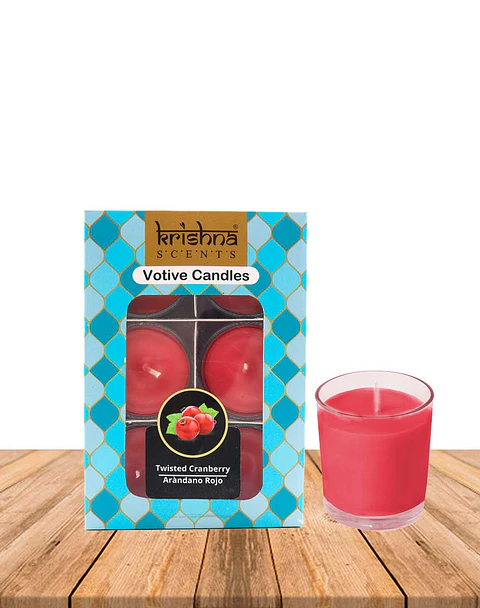 Pack Vela Votive Krishna Arándano Rojo