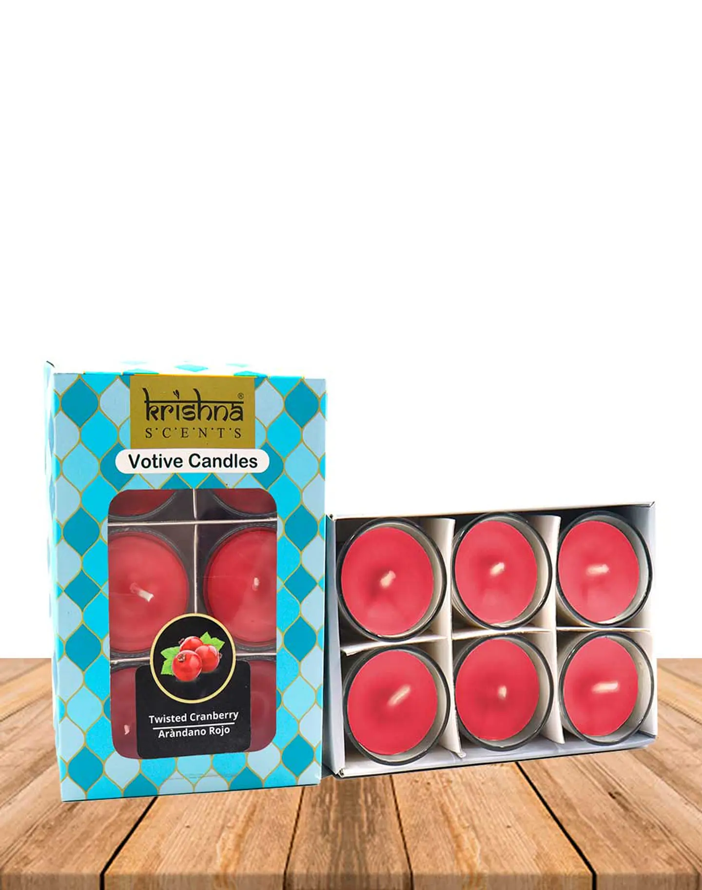 Pack Vela Votive Krishna Arándano Rojo 3