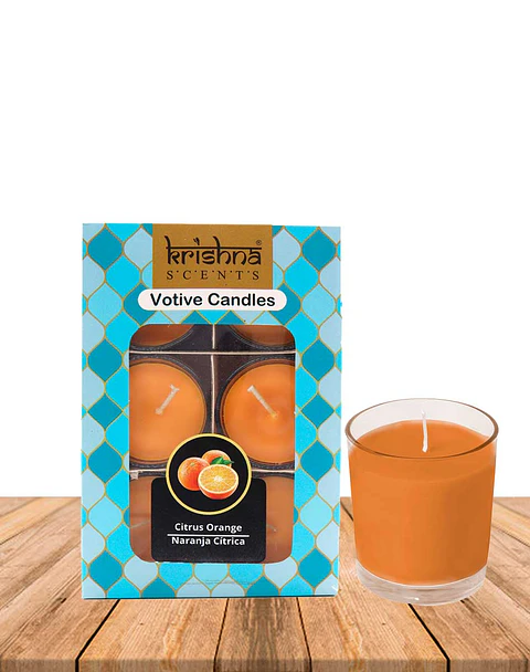 Pack Vela Votive Krishna Naranja Cítrica