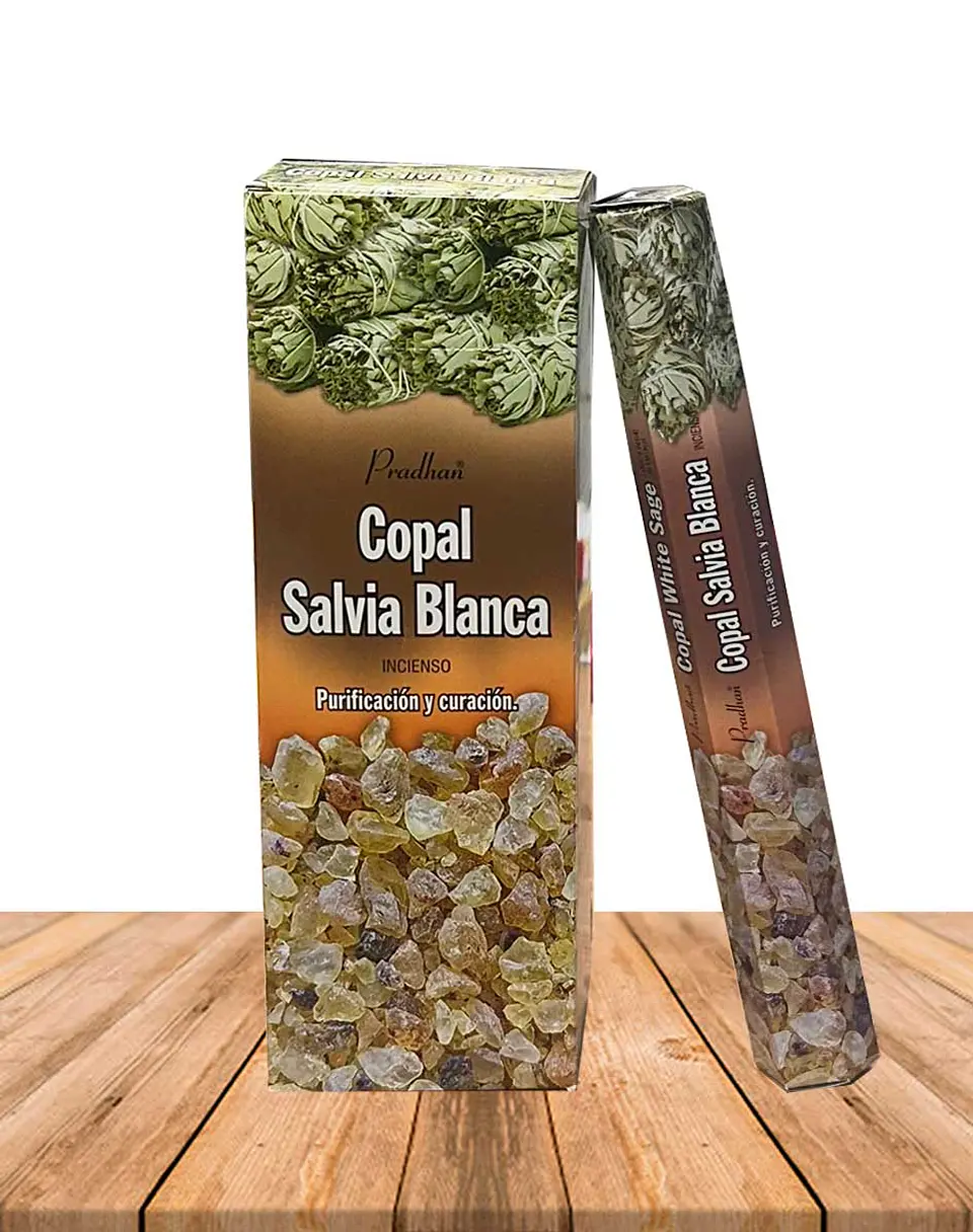 Incienso Hexagonal Copal Con Salvia Blanca 1