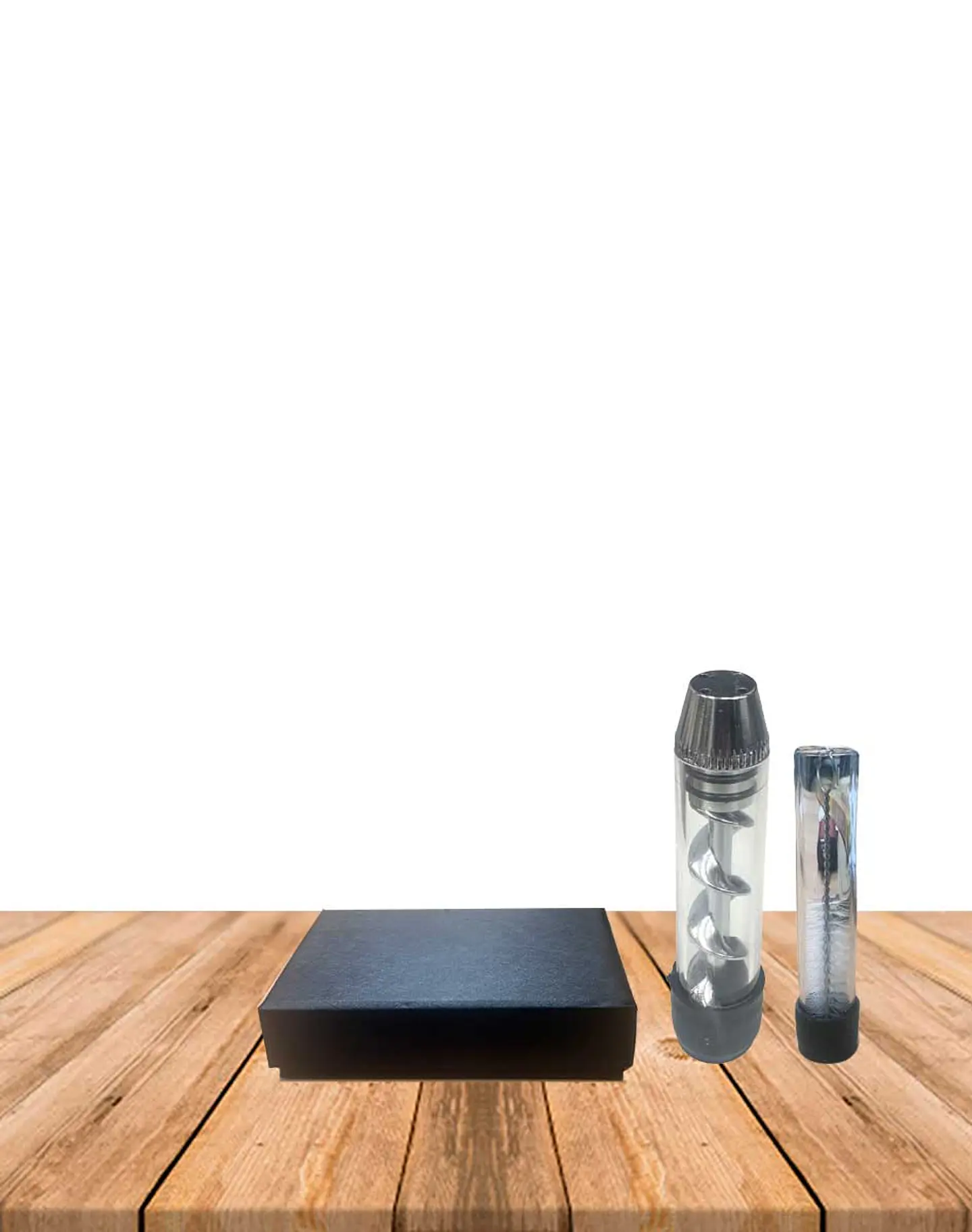 Pipa de Vidrio Espiral con limpia pipa Chica 1