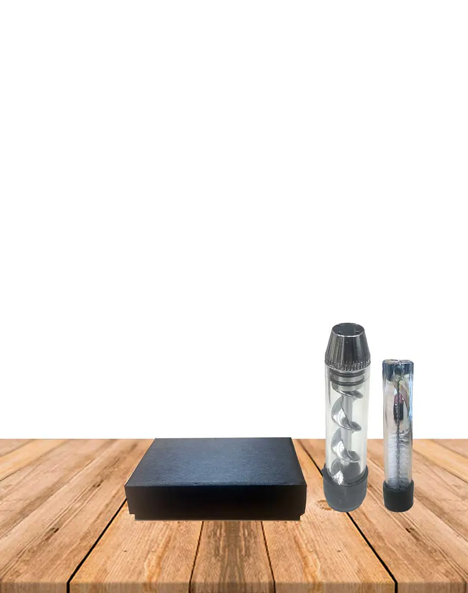 Pipa de Vidrio Espiral con limpia pipa Chica 1