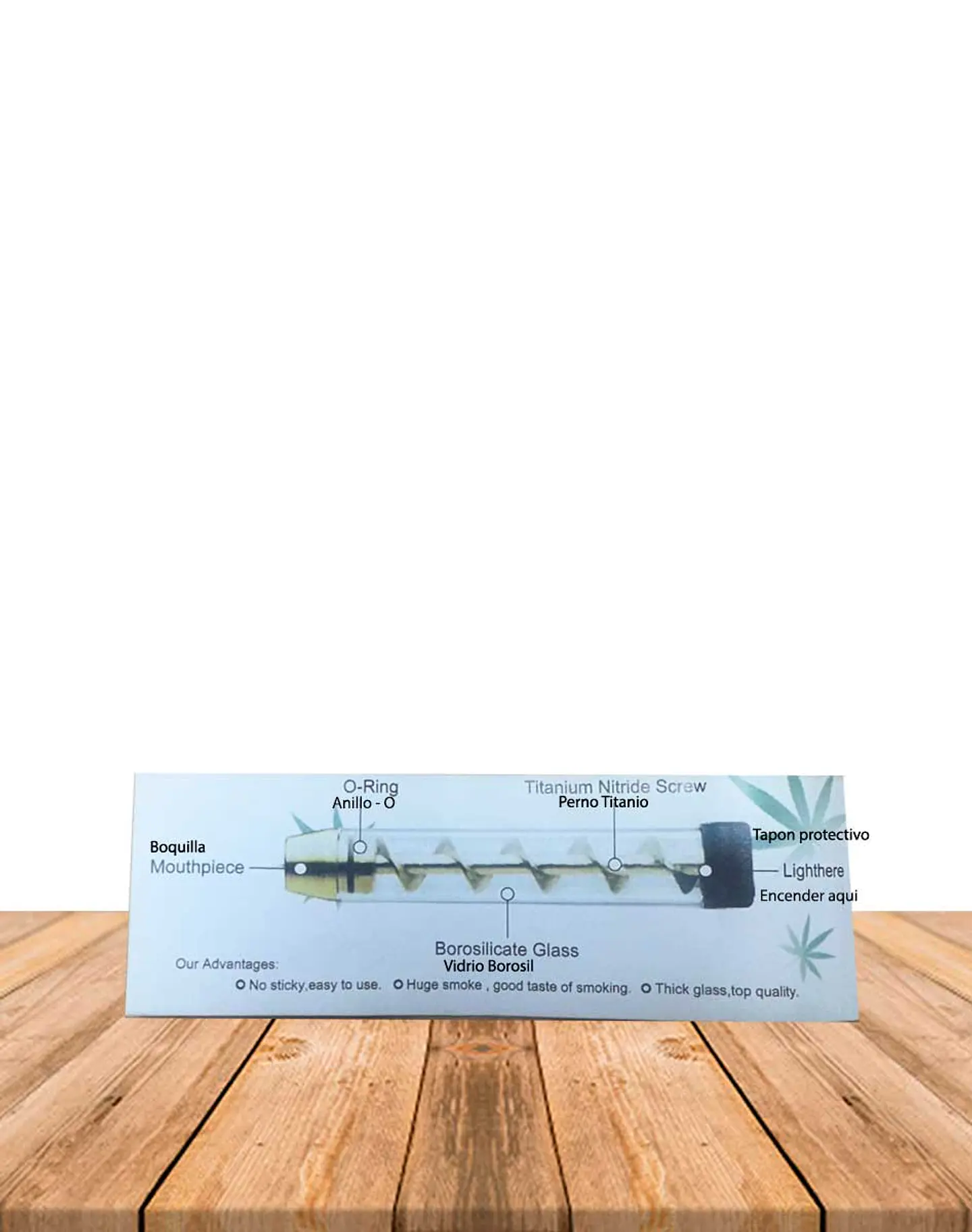 Pipa de Vidrio Espiral con limpia pipa Chica 4