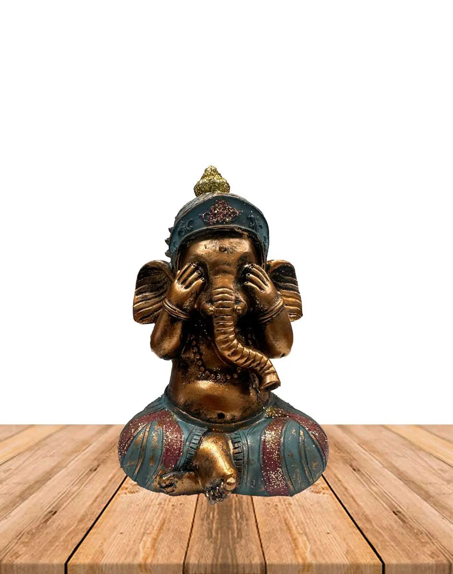 Figura Ganesh Ciego, Sordo y Mudo  Mediano JI23-525 2