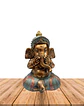 Figura Ganesh Ciego, Sordo y Mudo  Mediano JI23-525 - Miniatura 3