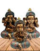 Figura Ganesh Ciego, Sordo y Mudo  Mediano JI23-525 - Miniatura 1