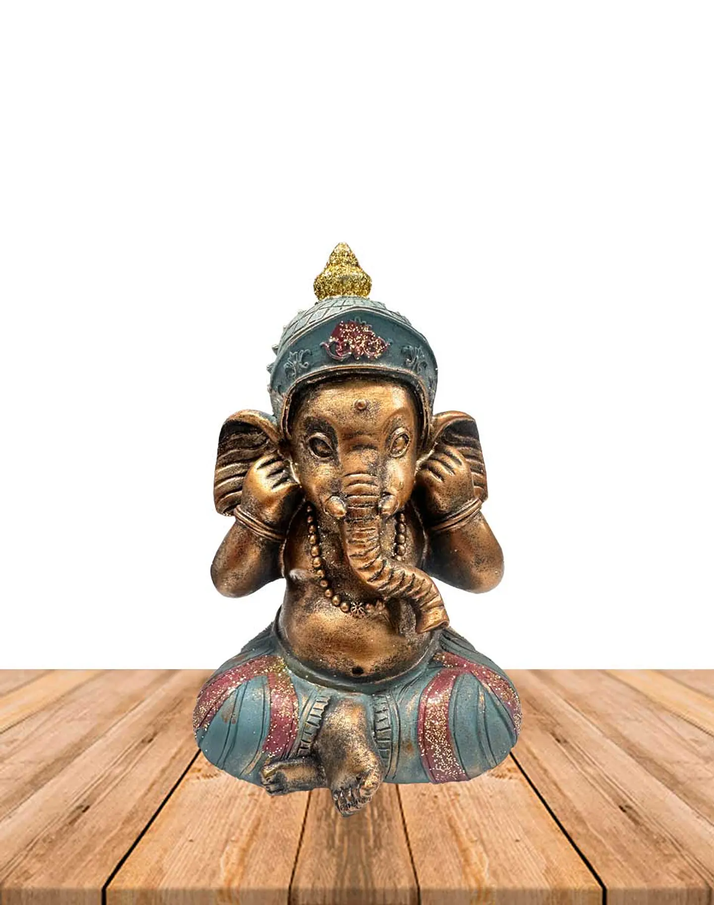 Figura Ganesh Ciego, Sordo y Mudo  Mediano JI23-525 4