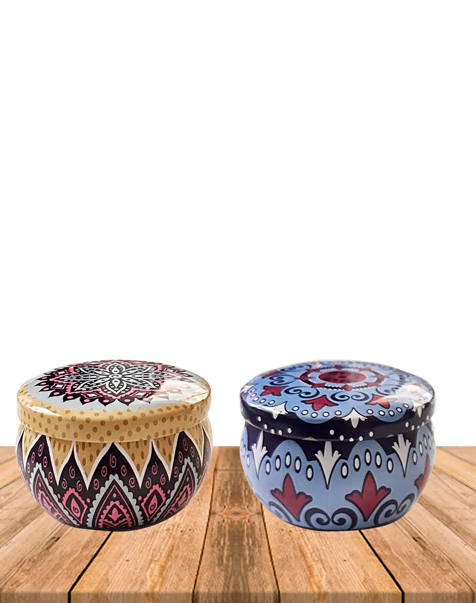 SET 4 Velas Lata Diseño Mandala JI24-17  4