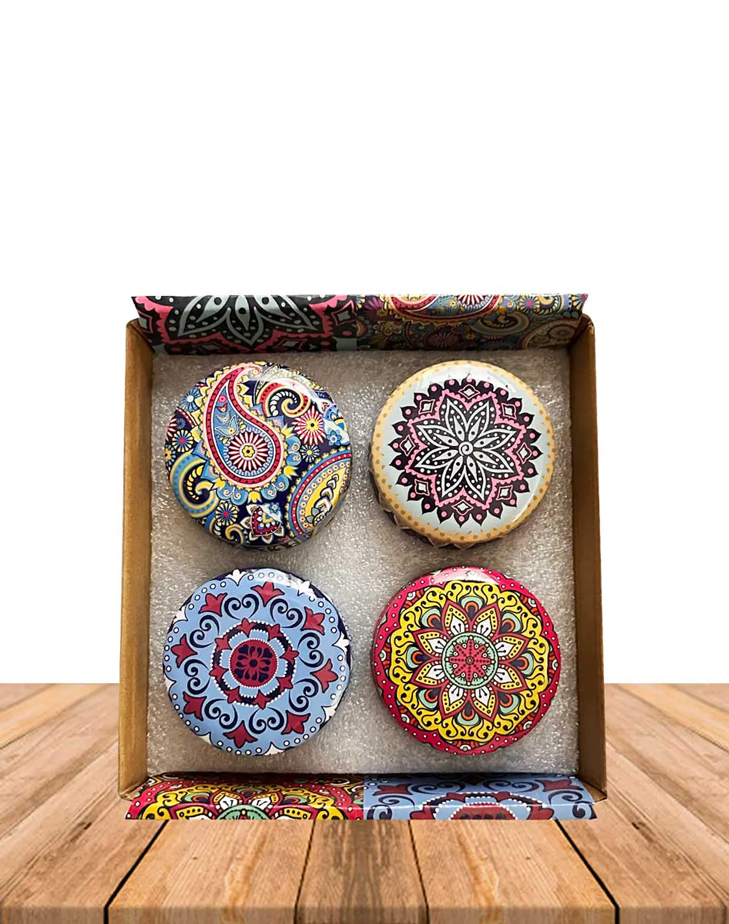 SET 4 Velas Lata Diseño Mandala JI24-17  2