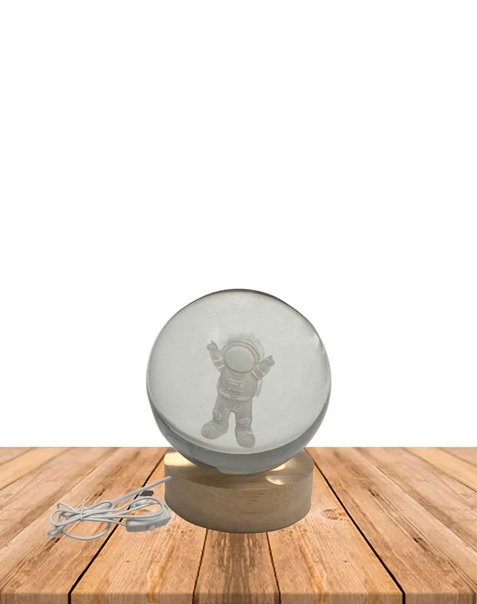 Esfera Cristal 3D 8 cm ASTRONAUTA JI24-35 2
