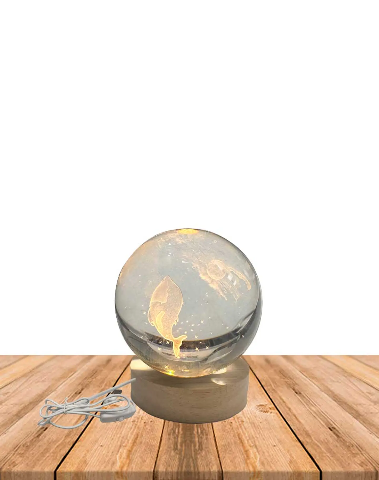 Esfera Cristal 3D 8 cm PEZ LUNA JI24-36 1