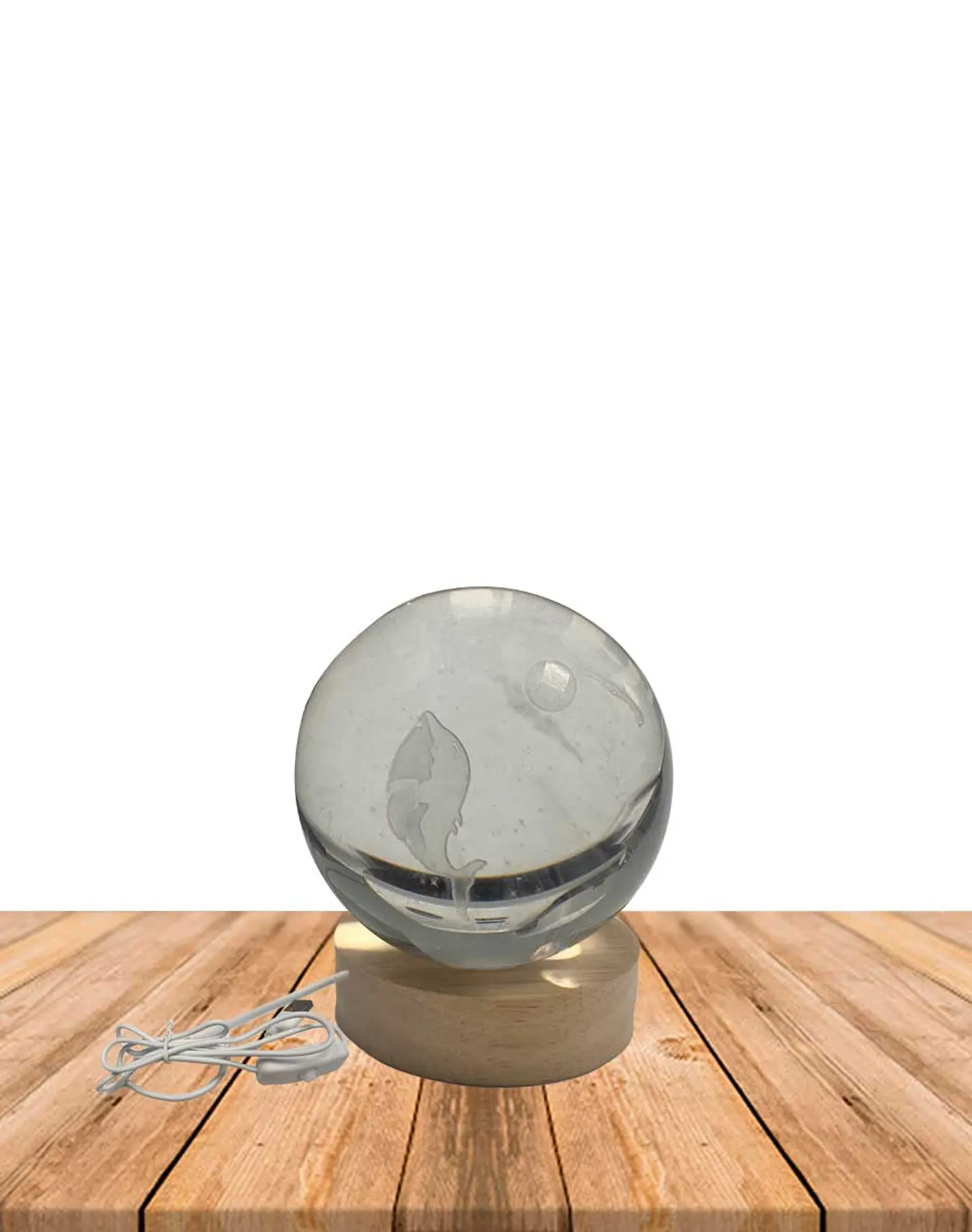 Esfera Cristal 3D 8 cm PEZ LUNA JI24-36 2