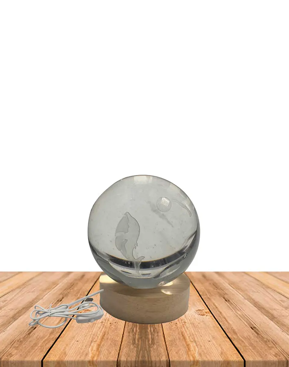 Esfera Cristal 3D 8 cm PEZ LUNA JI24-36 2