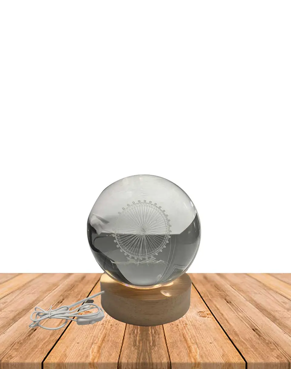 Esfera Cristal 3D 8 cm RUEDA DE LA FORTUNA JI24-26 2