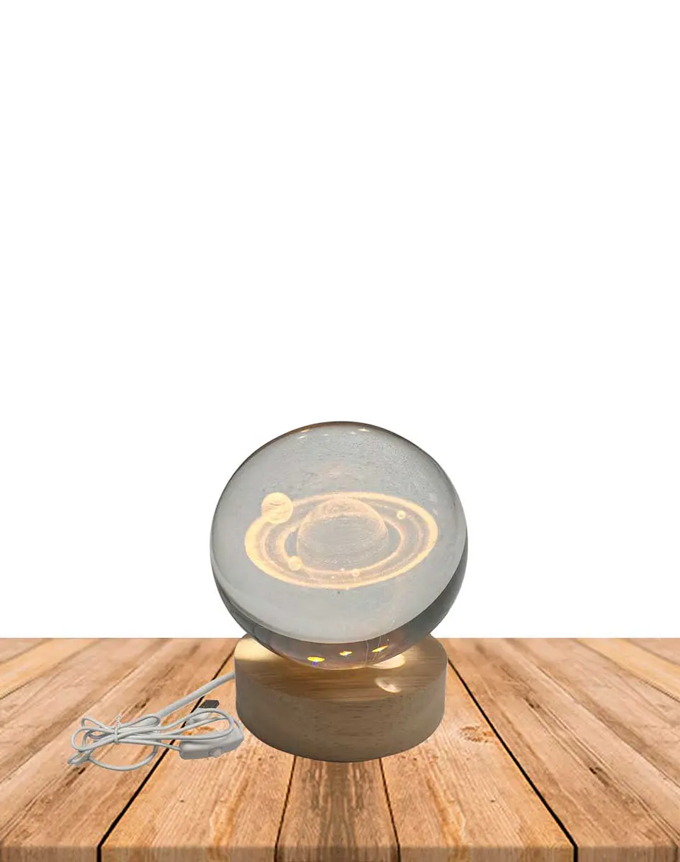 Esfera Cristal 3D 8 cm SATURNO JI24-34 1