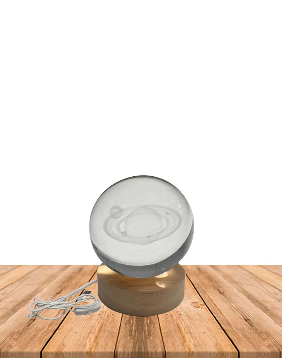 Esfera Cristal 3D 8 cm SATURNO JI24-34 2