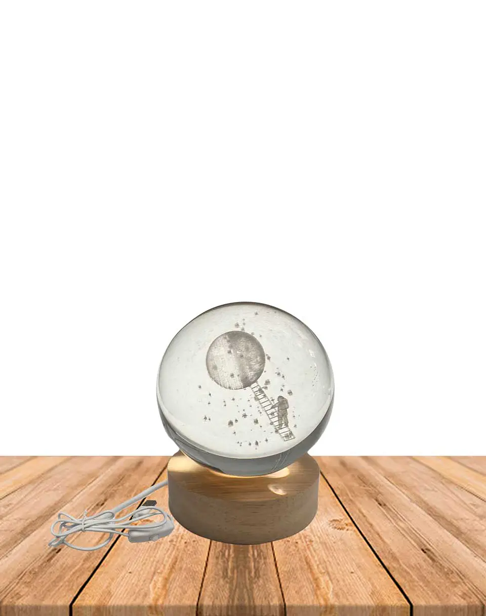 Esfera Cristal 3D 8 cm Escala a la Luna JI24-22 2