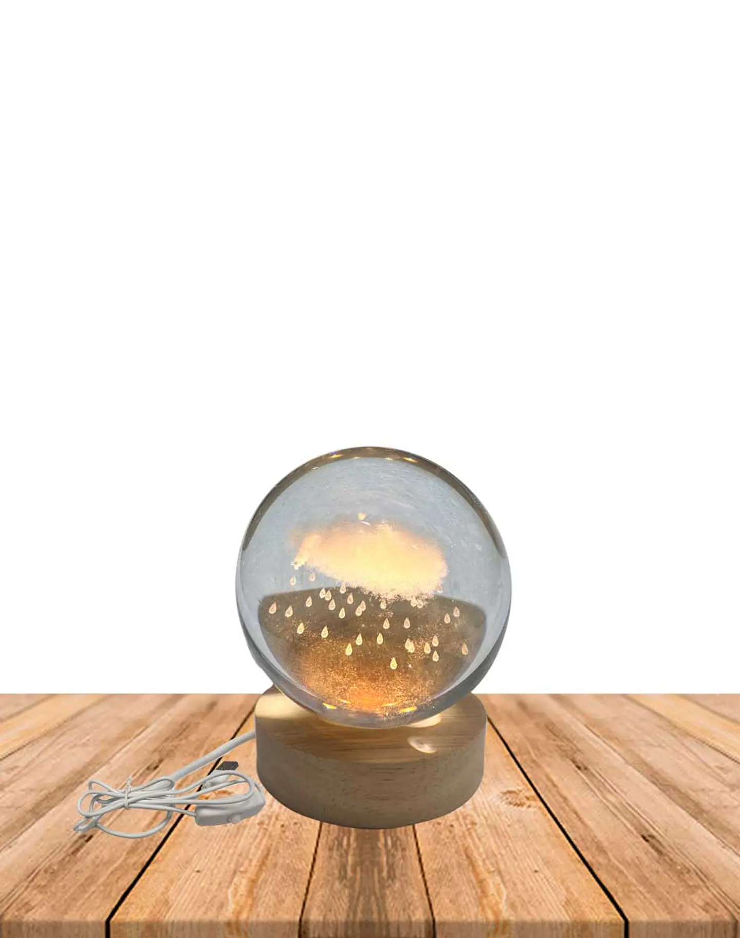 Esfera Cristal 3D 8 cm LLUVIA JI24-25 1