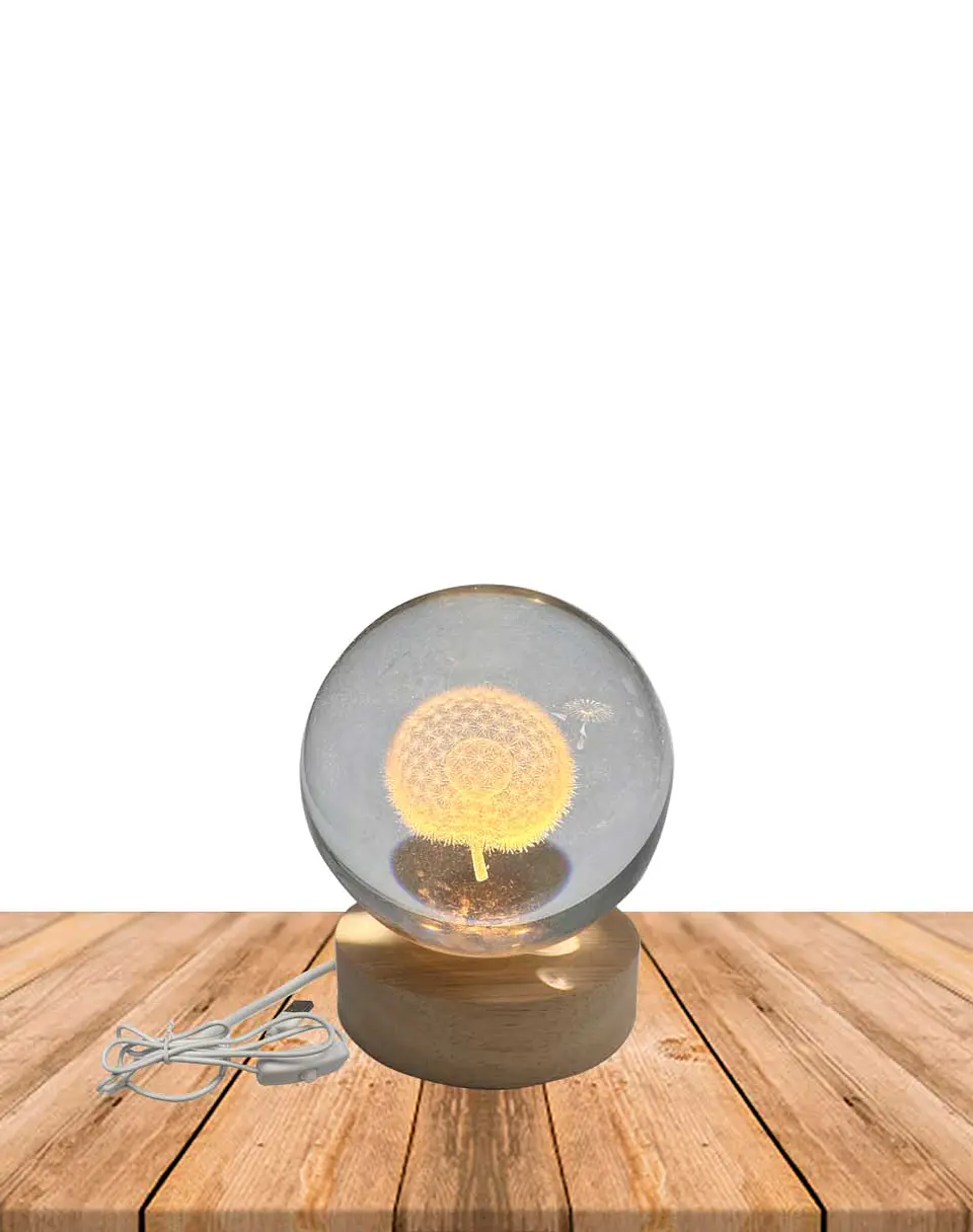 Esfera Cristal 3D 8 cm DIENTE DE LEON JI24-23- COPIAR 1