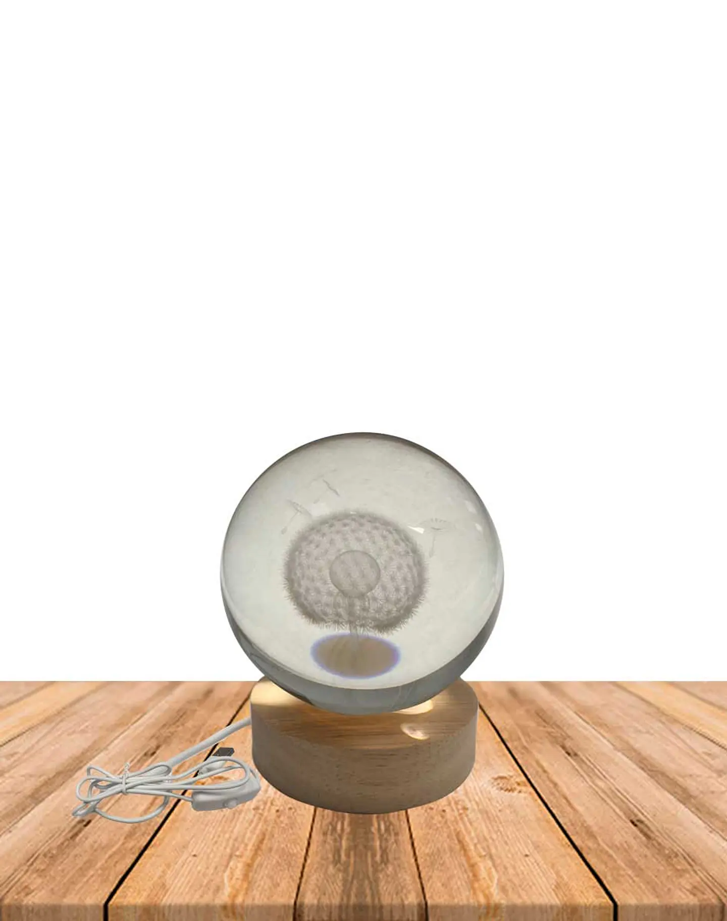 Esfera Cristal 3D 8 cm DIENTE DE LEON JI24-23- COPIAR 2