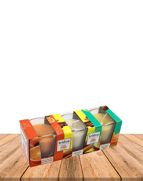 Pack Vela Votive Krishna Pack de 3 Frutas & Especies