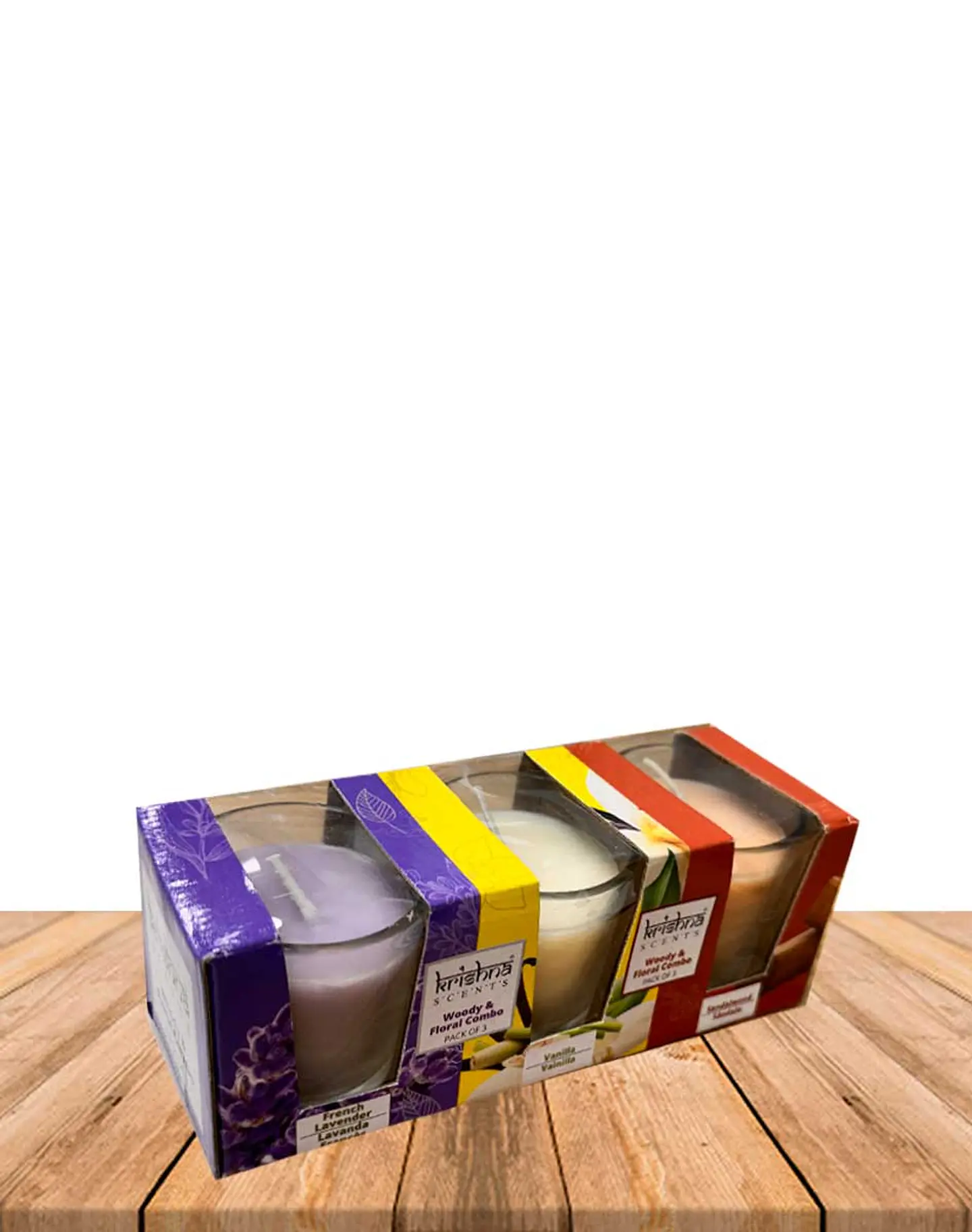 Pack Vela Votive Krishna Pack de 3 Amaderado & Floral 1