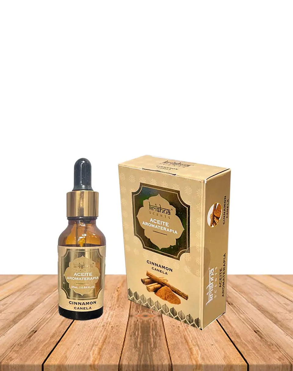 Aceite aromático Krishna 25ml Canela con gotero. 1