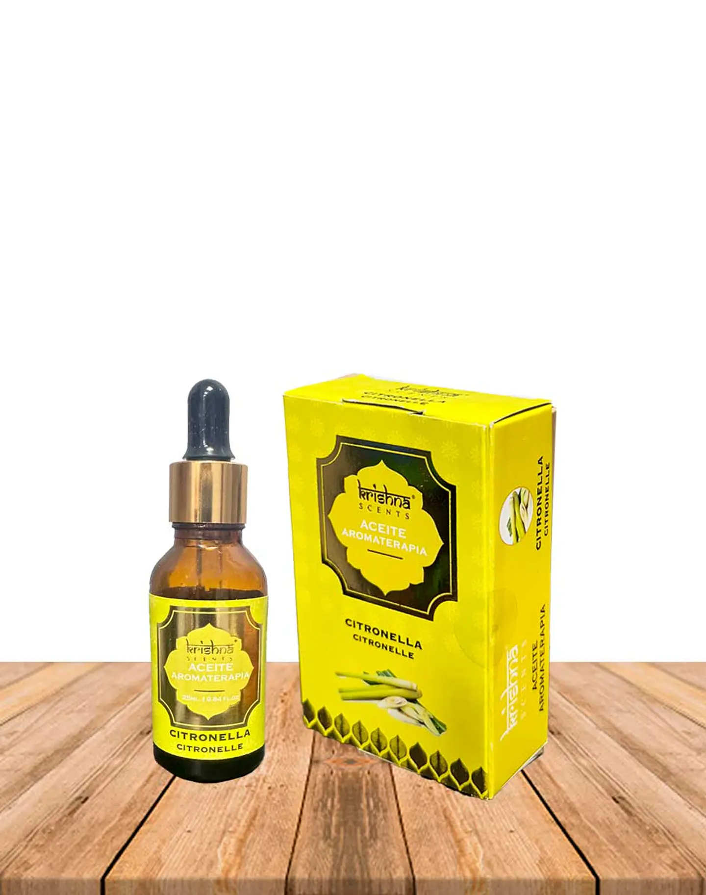 Aceite aromático Krishna 25ml Citronella con gotero. 1