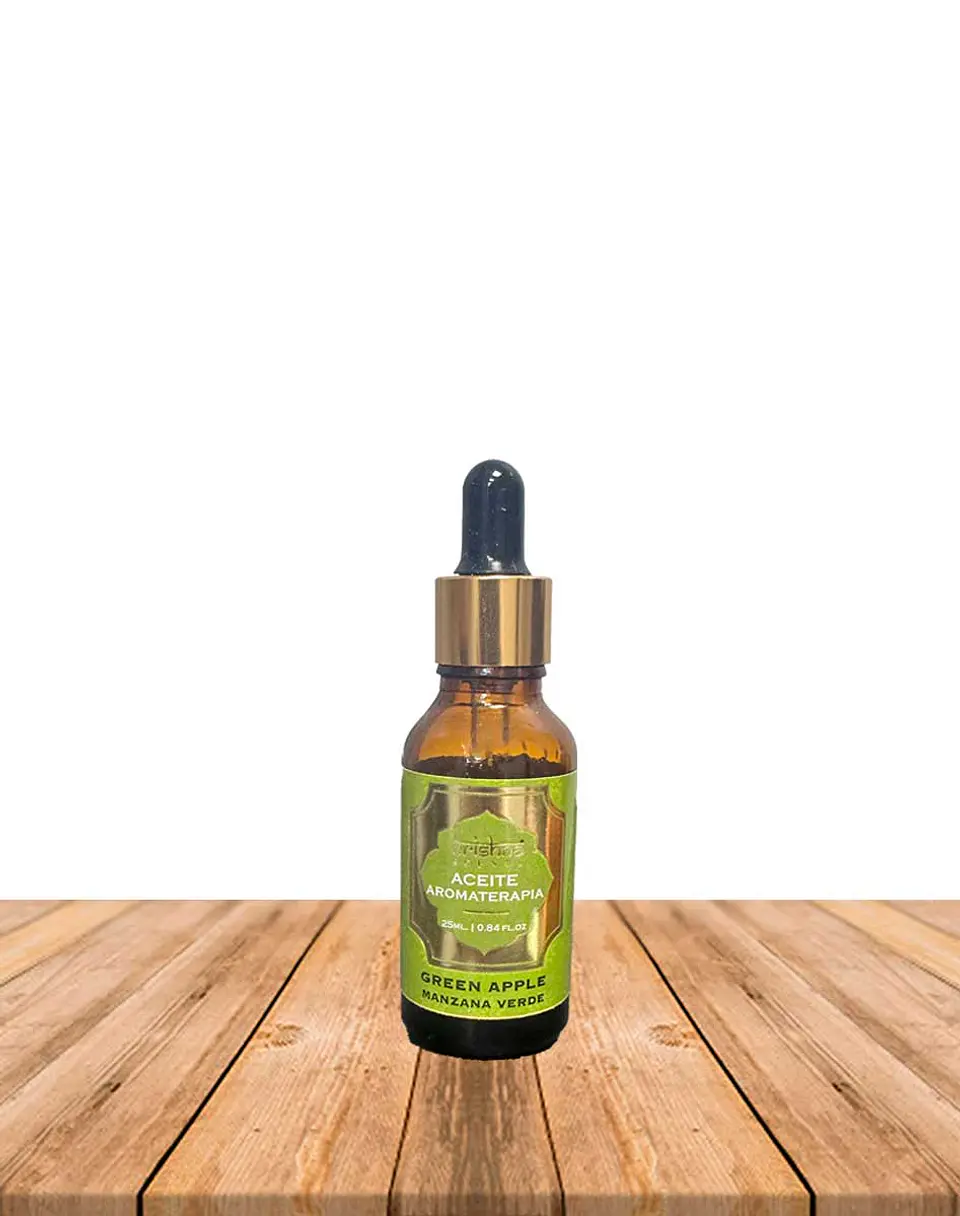 Aceite aromático Krishna 25ml Manzana Verde con gotero. 2