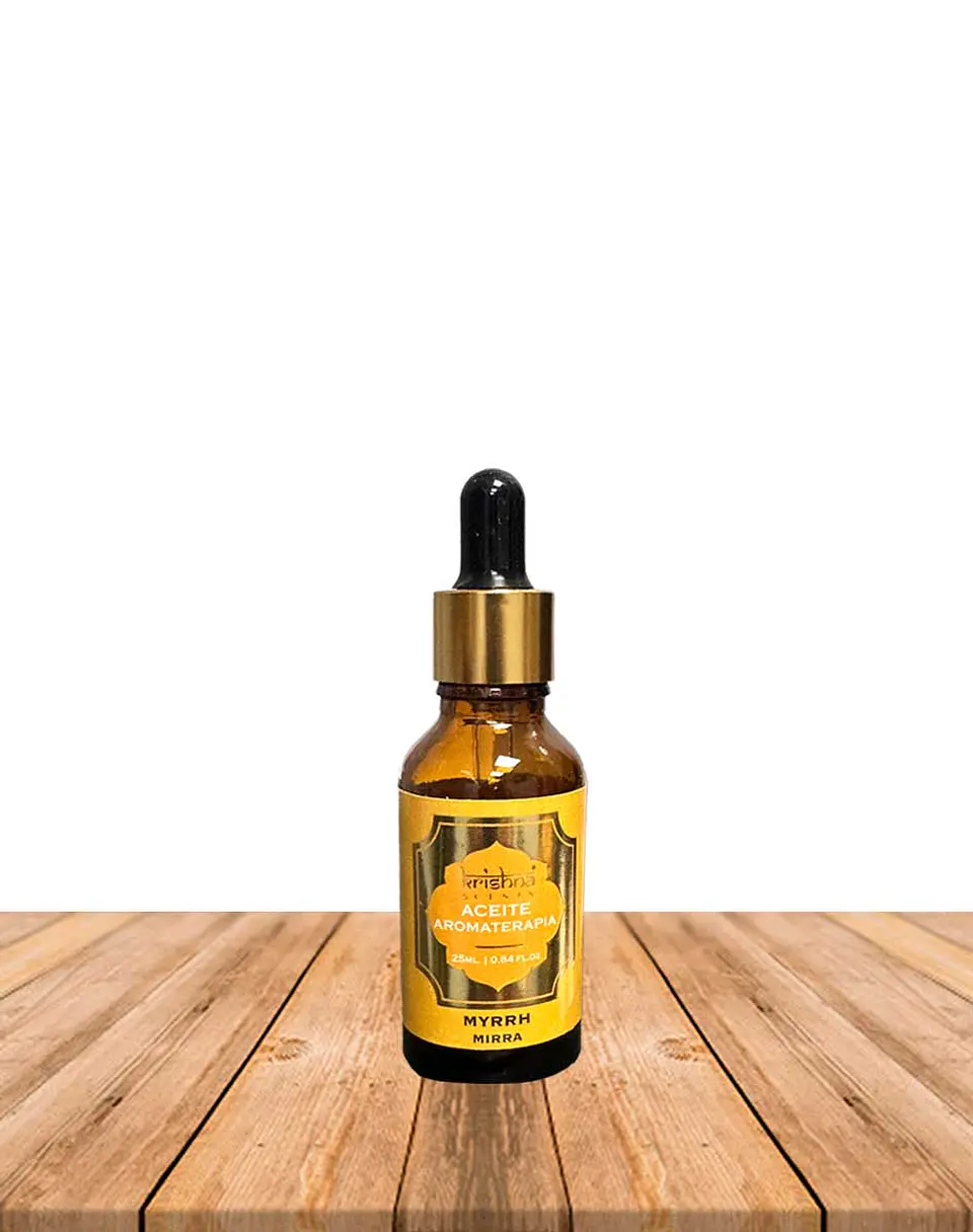 Aceite aromático Krishna 25ml Mirra con gotero. 2