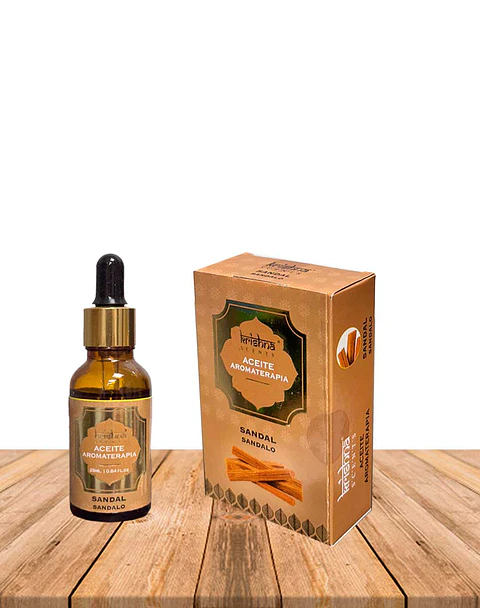 Aceite aromático Krishna 25ml Sándalo con gotero.
