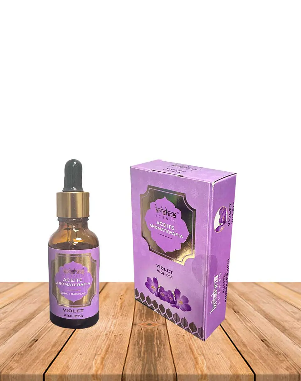 Aceite aromático Krishna 25ml Violeta con gotero. 1