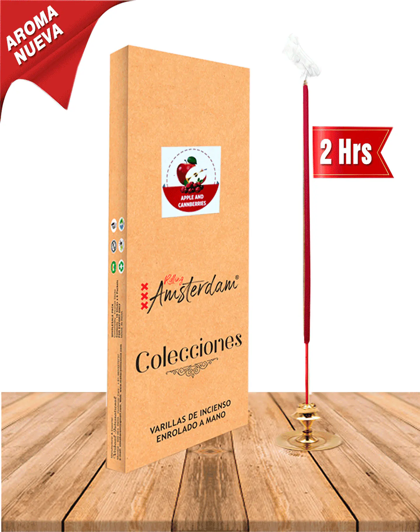 Incienso Jardin Rolling Amsterdam 41 Cm Manzana Arándano Rojo 1