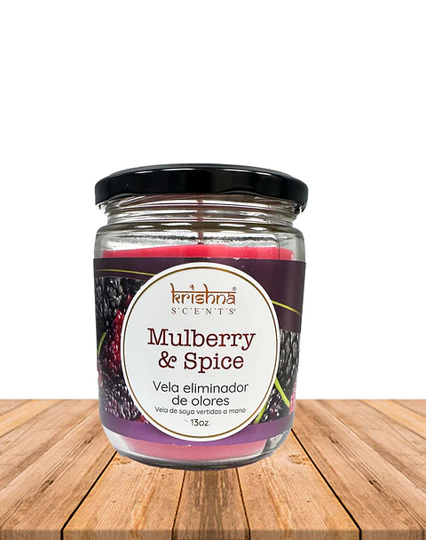 Vela Frasco Eliminador de Olores Mulberry Y Spice 
