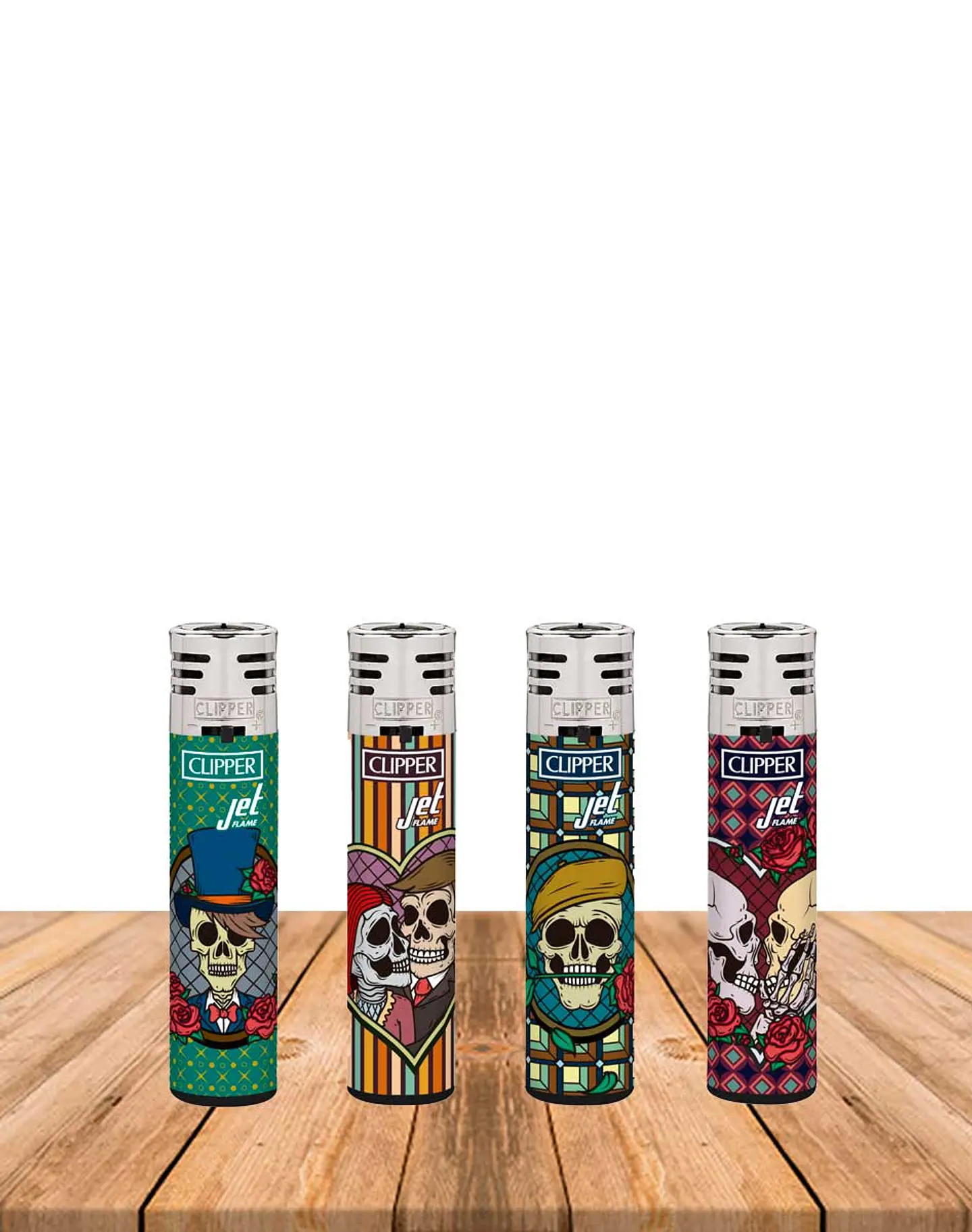 Encendedor Clipper Diseños Romantic Skulls 1