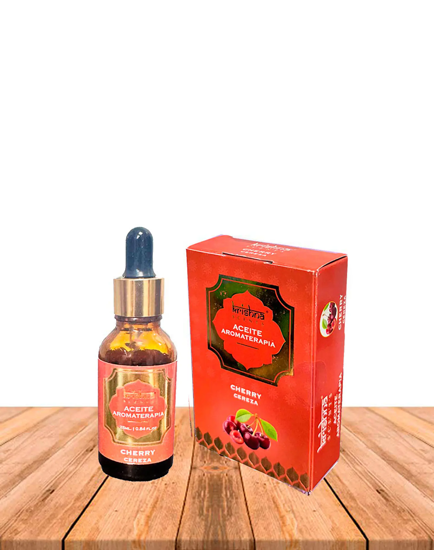 Aceite aromático Krishna 25ml Cereza con gotero. 1
