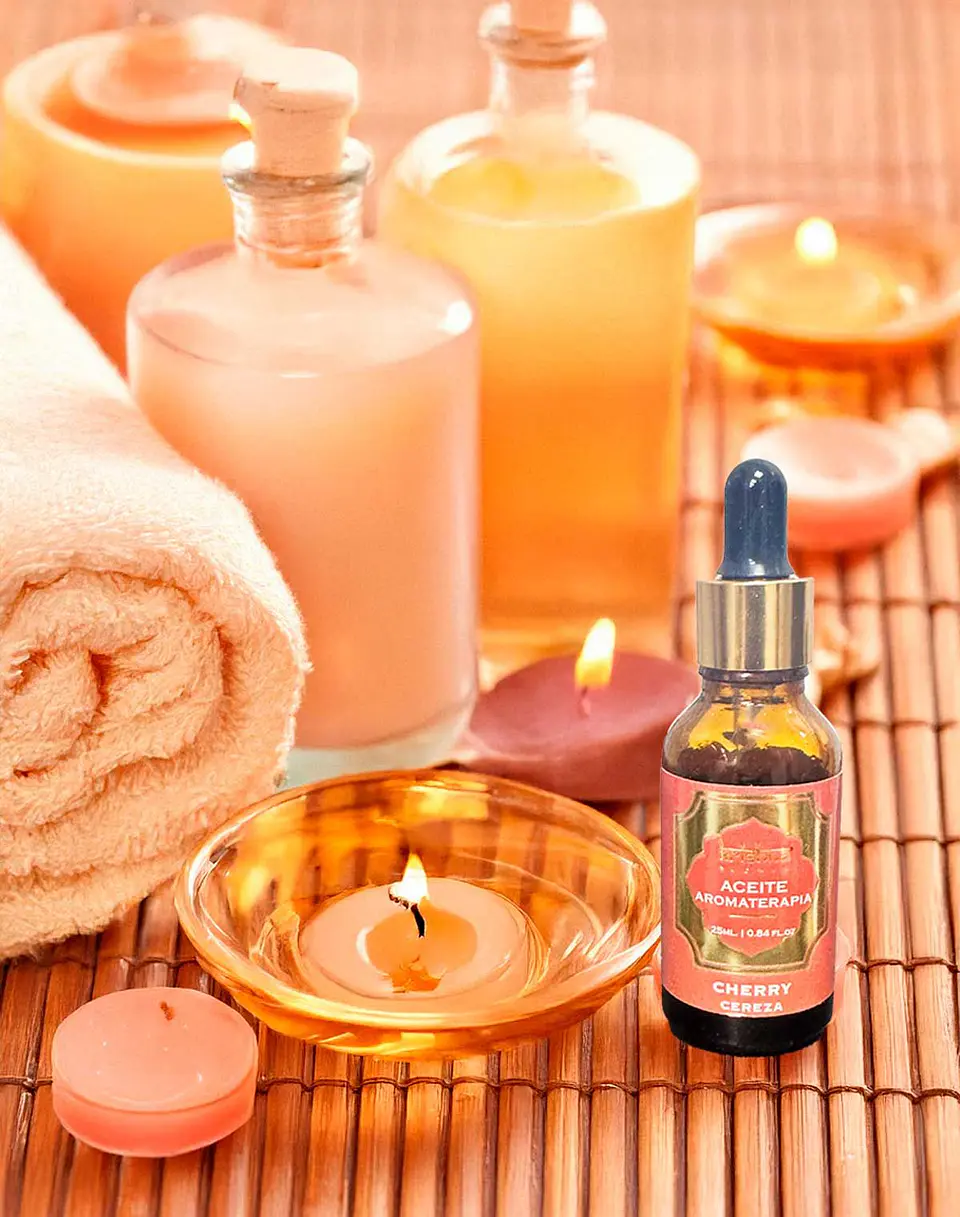 Aceite aromático Krishna 25ml Cereza con gotero. 3